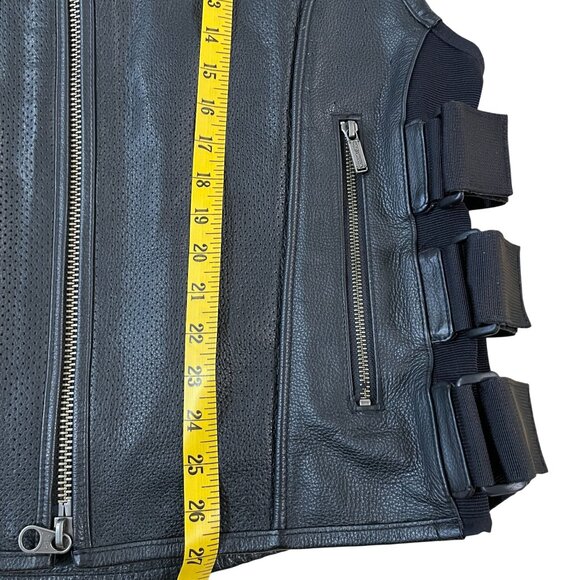 Harley-Davidson SWAT Vest Men's Size XL Black Leather Motorcycle Riding Patches - Picture 7 of 7